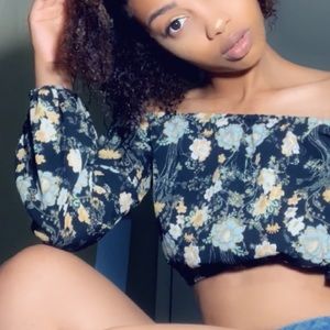 Floral off the shoulder crop top